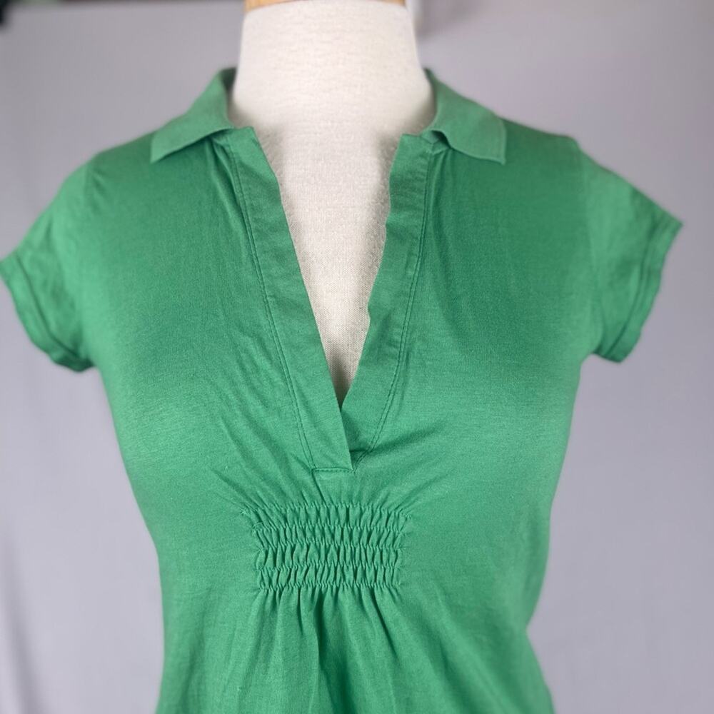 Vintage Y2K Union Bay Babydoll Top Womens Large Green Collared Polo Shirt - Picture 2 of 8